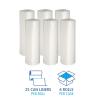 Boardwalk Low-Density Waste Can Liners, 33 gal, 0.6 mil, 33 x 39, White, 25 Bags/Roll, 6 Rolls/Carton