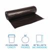 Boardwalk Low-Density Waste Can Liners, 45 gal, 0.6 mil, 40″ x 46″, Black, 25 Bags/Roll, 4 Rolls/Carton(Black)