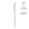 Boardwalk Mediumweight Polystyrene Cutlery, Knife, White, 10 Boxes of 100/Carton