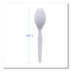Boardwalk Mediumweight Polystyrene Cutlery, Teaspoon, White, 10 Boxes of 100/Carton