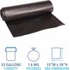 Boardwalk Recycled Low-Density Polyethylene Can Liners, 33 Gallon Garbage Bags, 1.6 mil, 33″ x 39″, Black, 10 Bags/Roll, 10 Rolls/Carton