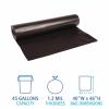 Boardwalk Recycled Low-Density Polyethylene Can Liners, 45 gal, 1.2 mil, 40″ x 46″, Black, 10 Bags/Roll, 10 Rolls/Carton