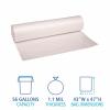 Boardwalk Recycled Low-Density Polyethylene Can Liners, 56 Gallon Garbage Bags, 1.1 mil, 43″ x 47″, Clear, 10 Bags/Roll, 10 Rolls/Carton
