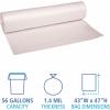 Boardwalk Recycled Low-Density Polyethylene Can Liners, 56 Gallon Garbage Bags, 1.4 mil, 43″ x 47″, Clear, 10 Bags/Roll, 10 Rolls/Carton