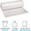 Boardwalk Recycled Low-Density Polyethylene Can Liners, 60 Gallon Garbage Bags, 1.1 mil, 38″ x 58″, Clear, 10 Bags/Roll, 10 Rolls/Carton(1 Count (Pack of 1))