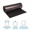 Boardwalk Recycled Low-Density Polyethylene Can Liners, 60 Gallon Garbage Bags, 1.8 mil, 38″ x 58″, Black, 10 Bags/Roll, 10 Rolls/Carton
