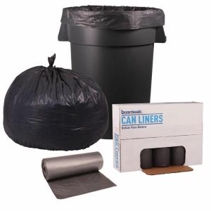 Boardwalk 4046SH Low-Density Can Liners, 45gal, .95mil, 40w x 46h, Gray (4 Rolls of 25)(Gray)