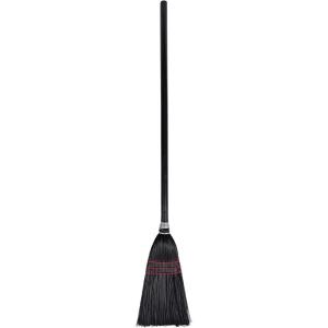 Boardwalk BWK951BP Flag Tipped Poly Bristle 37 in. – 38 in. Length Lobby Broom – Natural/Black (1 Dozen)