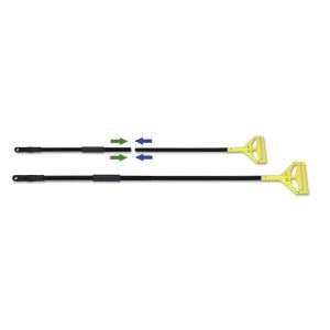 Boardwalk BWKFF620 Two-Piece Metal Handle with Plastic Quick Change Head, 62″ Handle, Black/Yellow