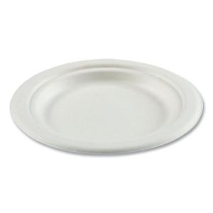 Boardwalk Bagasse PFAS-Free Dinnerware, Plate, 6″ dia, White, 1,000/Carton