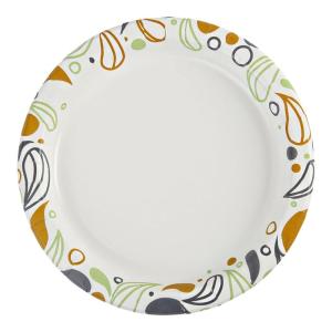 Boardwalk Deerfield Printed Paper Plates, 9″ Dia, Coated/soak Proof, Multicolor, 125/pack, 8 Packs/carton