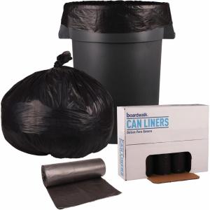 Boardwalk H7658HKKR01 0.65 Mil 38 in. x 58 in. 60 Gallon Low-Density Can Liners – Black (100/Carton)