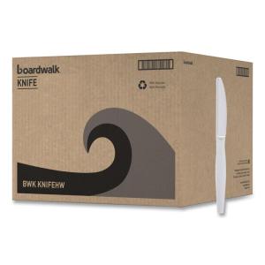 Boardwalk Heavyweight Polystyrene Cutlery, Knife, White, 1000/Carton