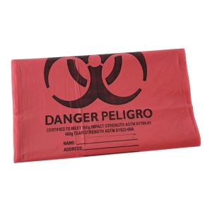 Boardwalk Linear Low Density Health Care Trash Can Liners, 45 gal, 1.3 mil, 40 x 46, Red, 100/Carton