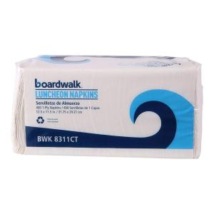 Boardwalk Office Packs Lunch Napkins, 1-Ply, 12 x 12, White, 2,400/Carton
