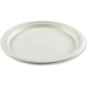 Boardwalk PL-10BW-NPFA 10 in. Bagasse PFAS-Free Dinnerware Plate – Tan (500/Carton)