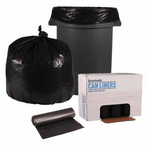 Boardwalk Recycled Low-Density Polyethylene Can Liners, 33 Gallon Garbage Bags, 1.2 mil, 33″ x 39″, Black, 10 Bags/Roll, 10 Rolls/Carton