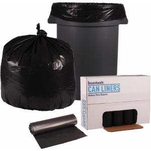 Boardwalk Recycled Low-Density Polyethylene Can Liners, 33 Gallon Garbage Bags, 1.6 mil, 33″ x 39″, Black, 10 Bags/Roll, 10 Rolls/Carton