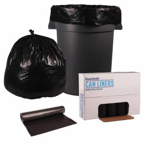 Boardwalk Recycled Low-Density Polyethylene Can Liners, 45 Gallon Garbage Bags, 1 mil, 40″ x 48″, Black, 10 Bags/Roll, 10 Rolls/Carton