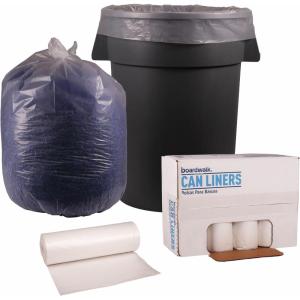 Boardwalk Recycled Low-Density Polyethylene Can Liners, 60 Gallon Garbage Bags, 1.1 mil, 38″ x 58″, Clear, 10 Bags/Roll, 10 Rolls/Carton(1 Count (Pack of 1))