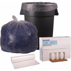 Boardwalk Recycled Low-Density Polyethylene Can Liners, 60 Gallon Garbage Bags, 1.1 mil, 38″ x 58″, Clear, 10 Bags/Roll, 10 Rolls/Carton(1 Count (Pack of 100))