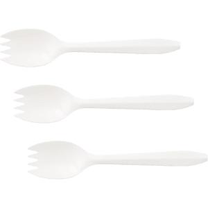 Boardwalk SPORK Mediumweight Polypropylene Cutlery, Spork, White (Case of 1000)(9″ (Pack of 3))