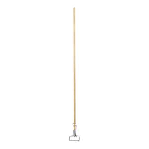 Boardwalk Spring Grip Metal Head Mop Handle for Most Mop Heads, Wood, 60″, Natural
