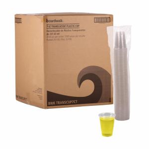 Boardwalk Translucent Plastic Cold Cups, 7 oz, Polypropylene, 100 Cups/Sleeve, 25 Sleeves/Carton