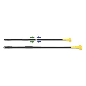 Boardwalk Two-Piece Metal Mop Handle with Plastic Jaw 5″ Mop Head Holder, 1.5″ Dia x 59″, Black/Yellow