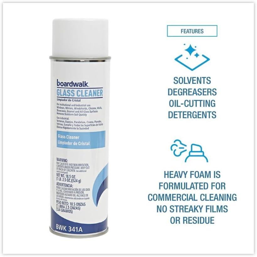 image:imageBoardwalk 341ACT Glass Cleaner Sweet Scent 185 oz Aerosol Can Case of 12