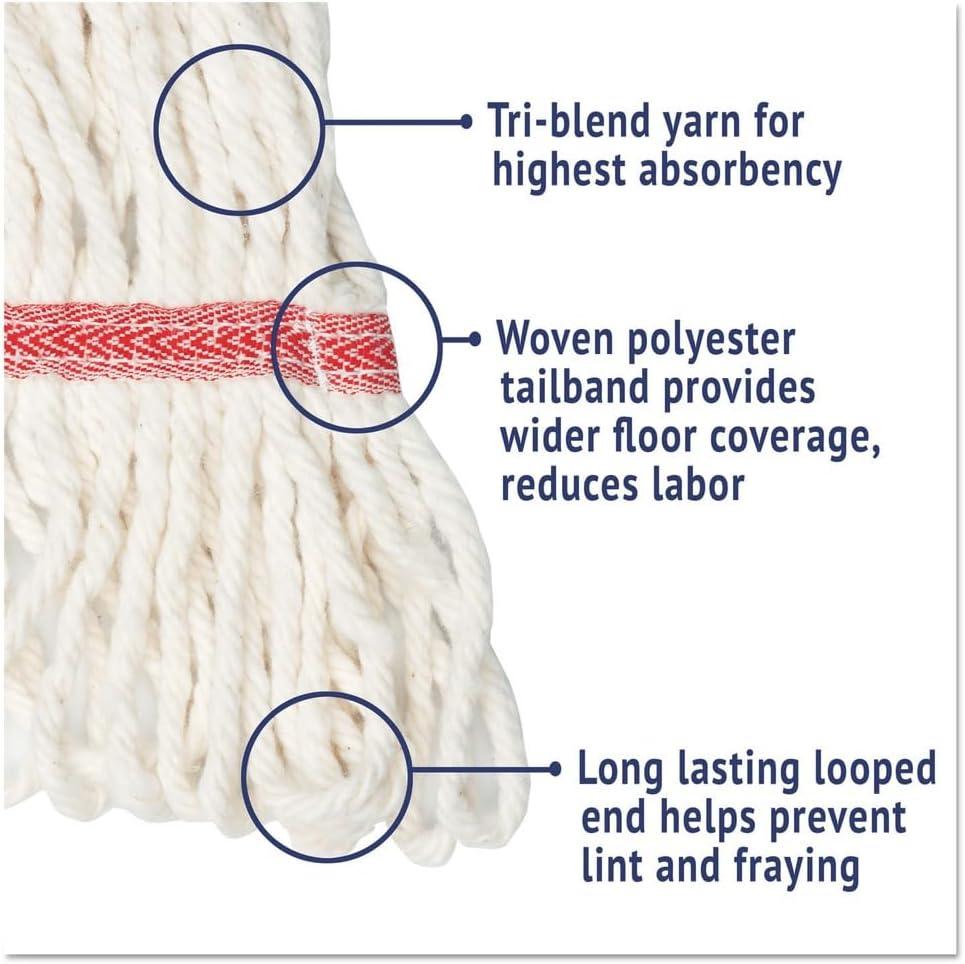 image:imageBoardwalk 503BLEA Su Loop Wet Mop Head CottonSynthetic Large Size BlueWhite