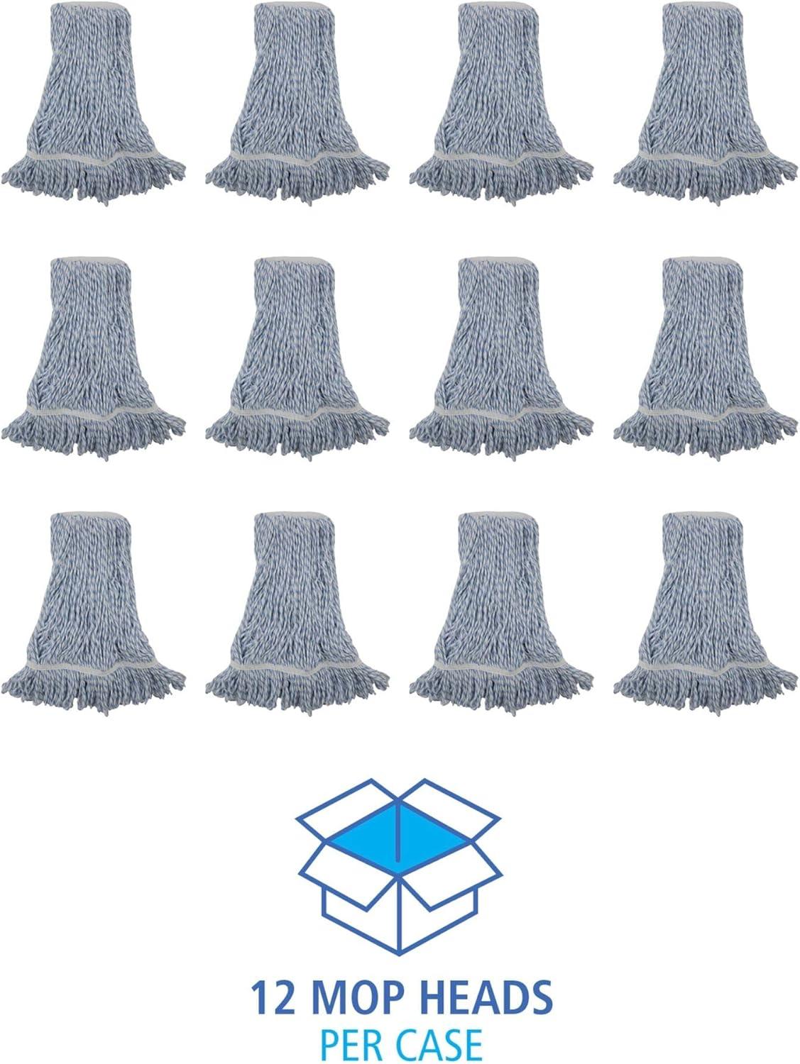 image:imageBoardwalk 542CT Mop Head Floor Finish Narrow RayonPolyester Medium WhiteBlue Case of 12