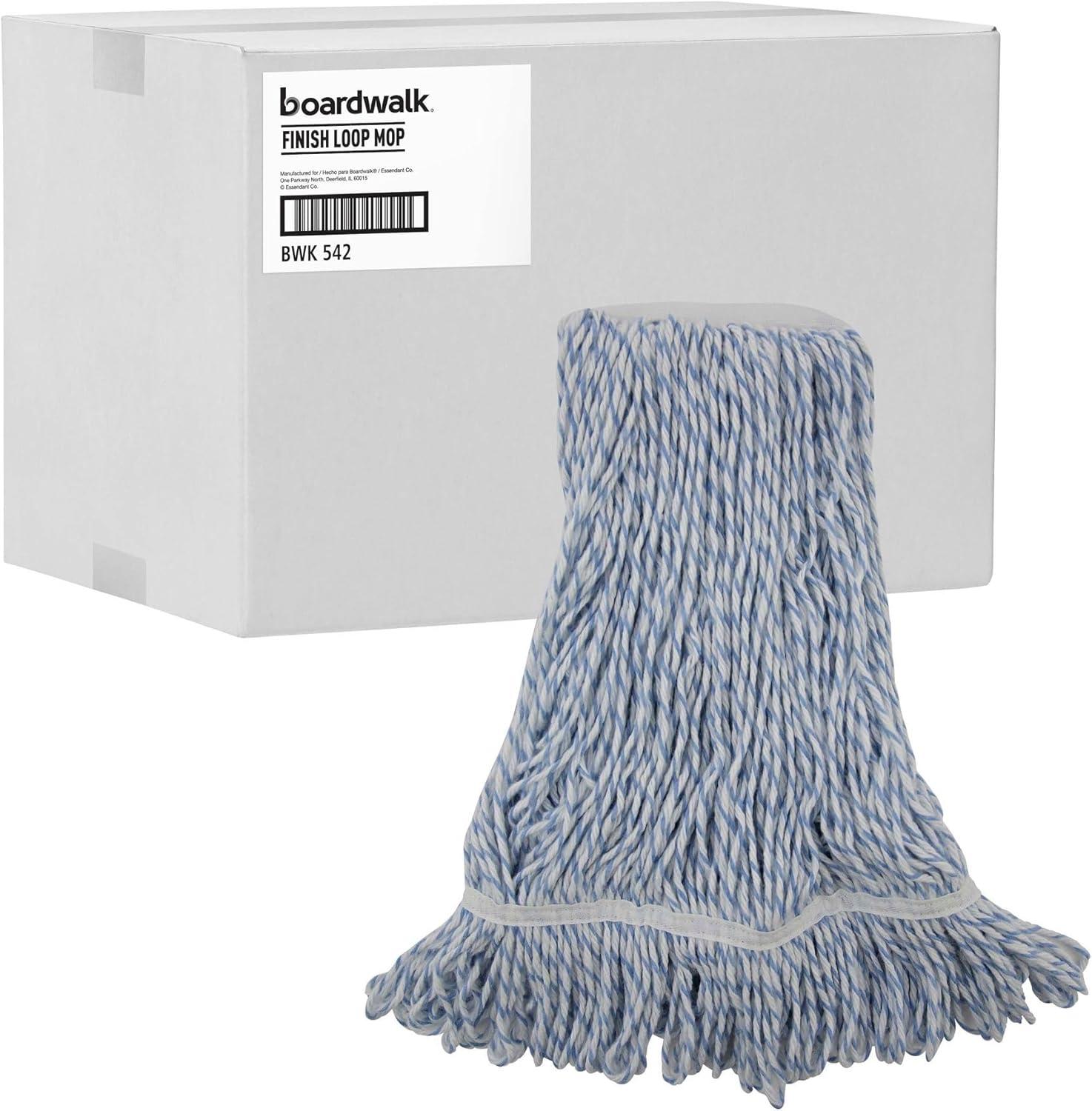 image:imageBoardwalk 542CT Mop Head Floor Finish Narrow RayonPolyester Medium WhiteBlue Case of 12