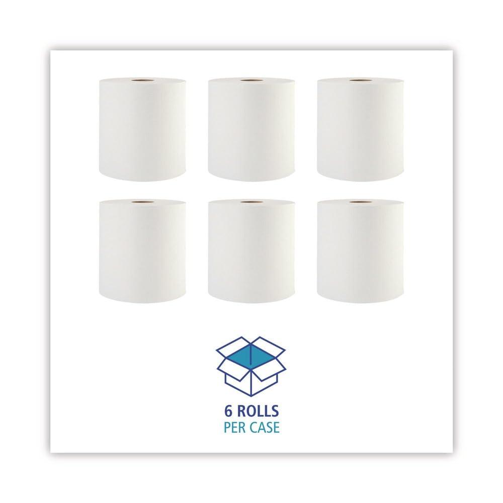 image:imageBoardwalk 6261 Hardwound Paper Towels 1Ply 8 x 600ft White 2 Core Case of 12 RollsWhite