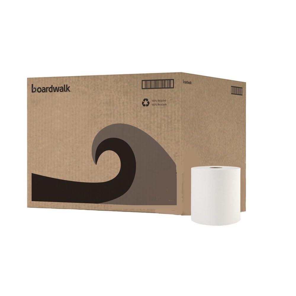 image:imageBoardwalk 6261 Hardwound Paper Towels 1Ply 8 x 600ft White 2 Core Case of 12 RollsWhite