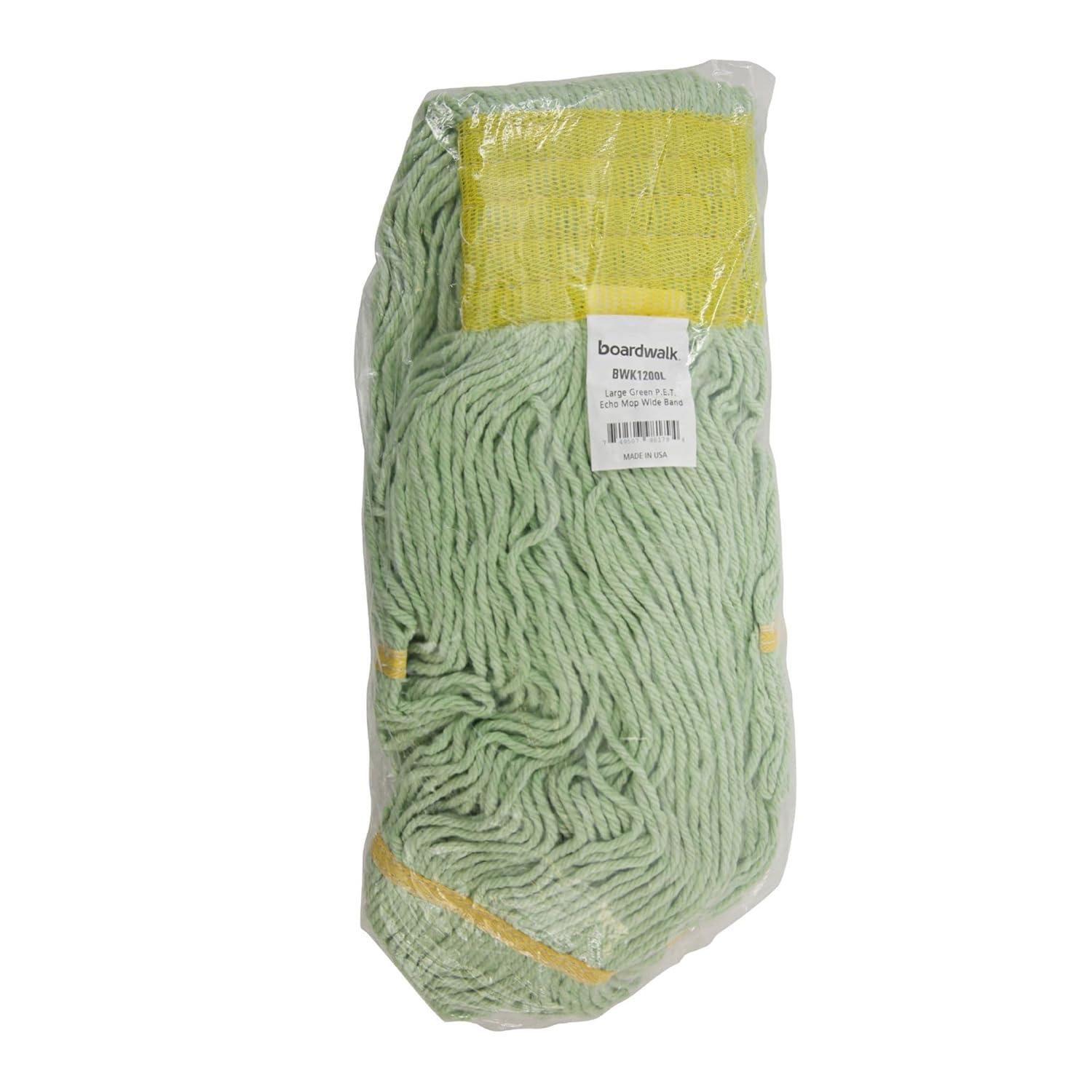 image:imageBoardwalk BWK1200LCT EcoMop Recycled Fiber LoopedEnd Mop Heads Large Green 12Carton