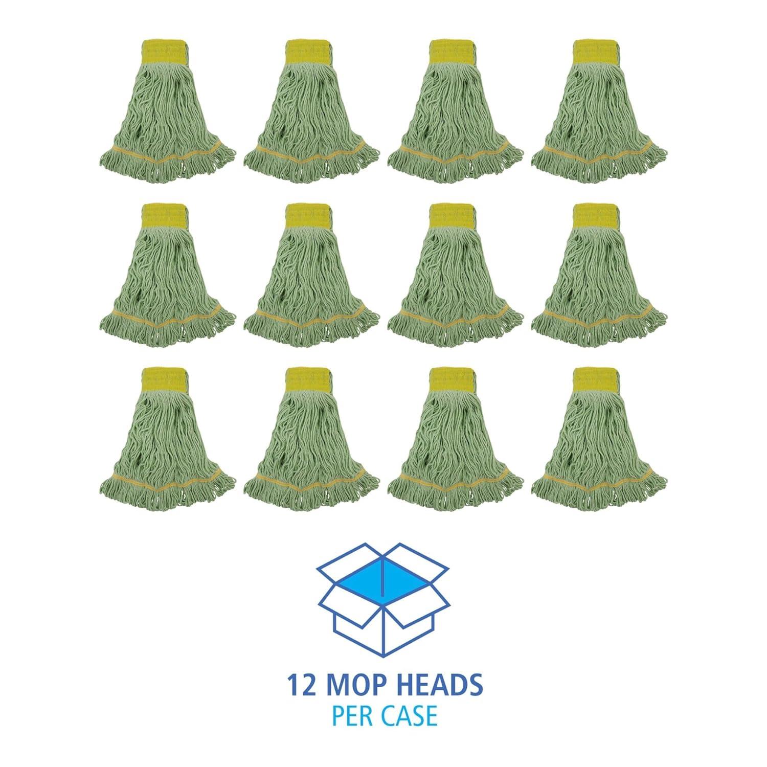 image:imageBoardwalk BWK1200LCT EcoMop Recycled Fiber LoopedEnd Mop Heads Large Green 12Carton