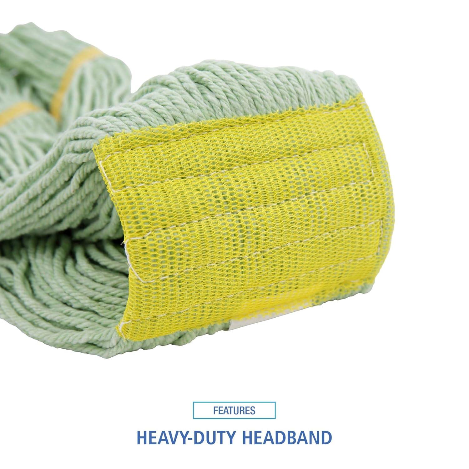 image:imageBoardwalk BWK1200LCT EcoMop Recycled Fiber LoopedEnd Mop Heads Large Green 12Carton