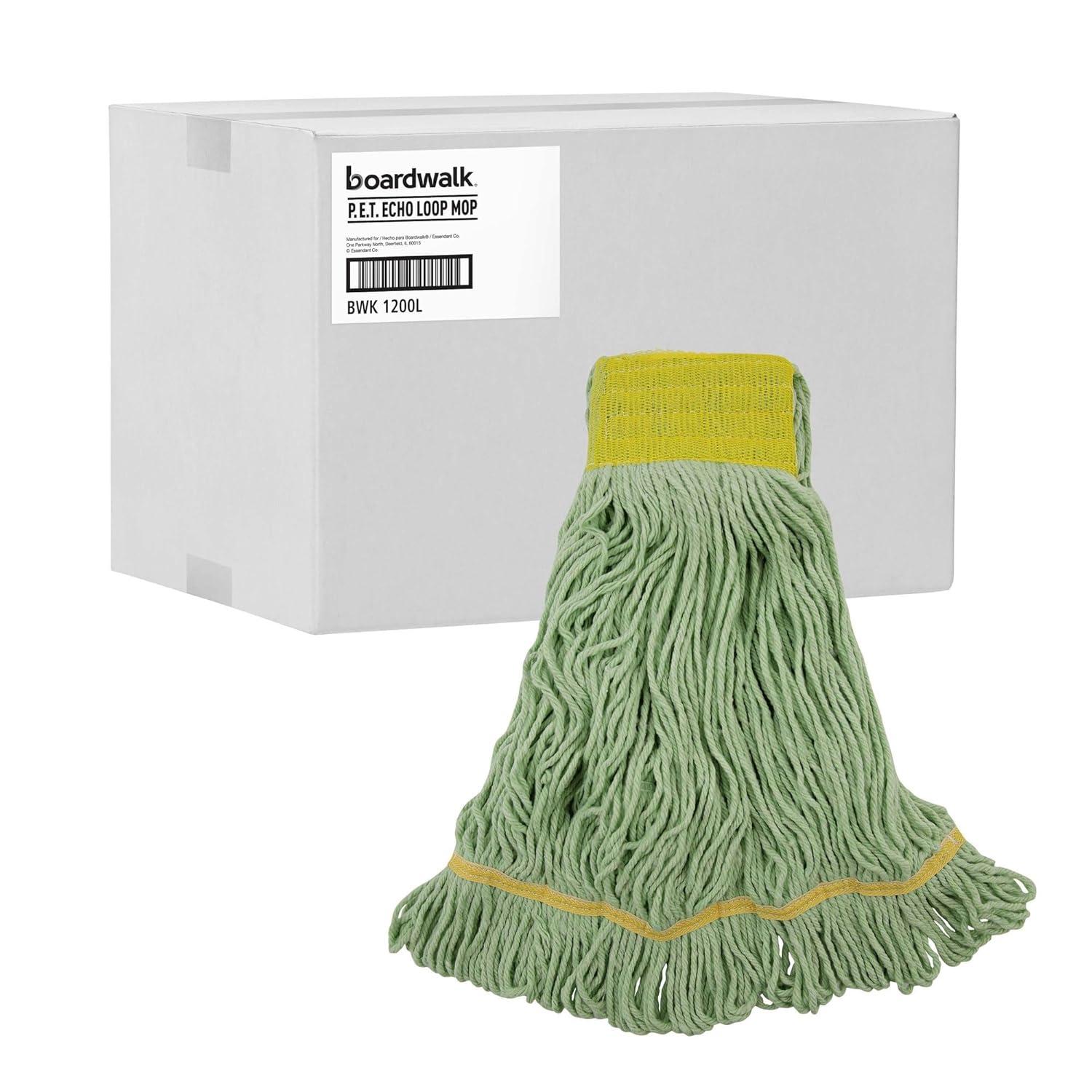 image:imageBoardwalk BWK1200LCT EcoMop Recycled Fiber LoopedEnd Mop Heads Large Green 12Carton