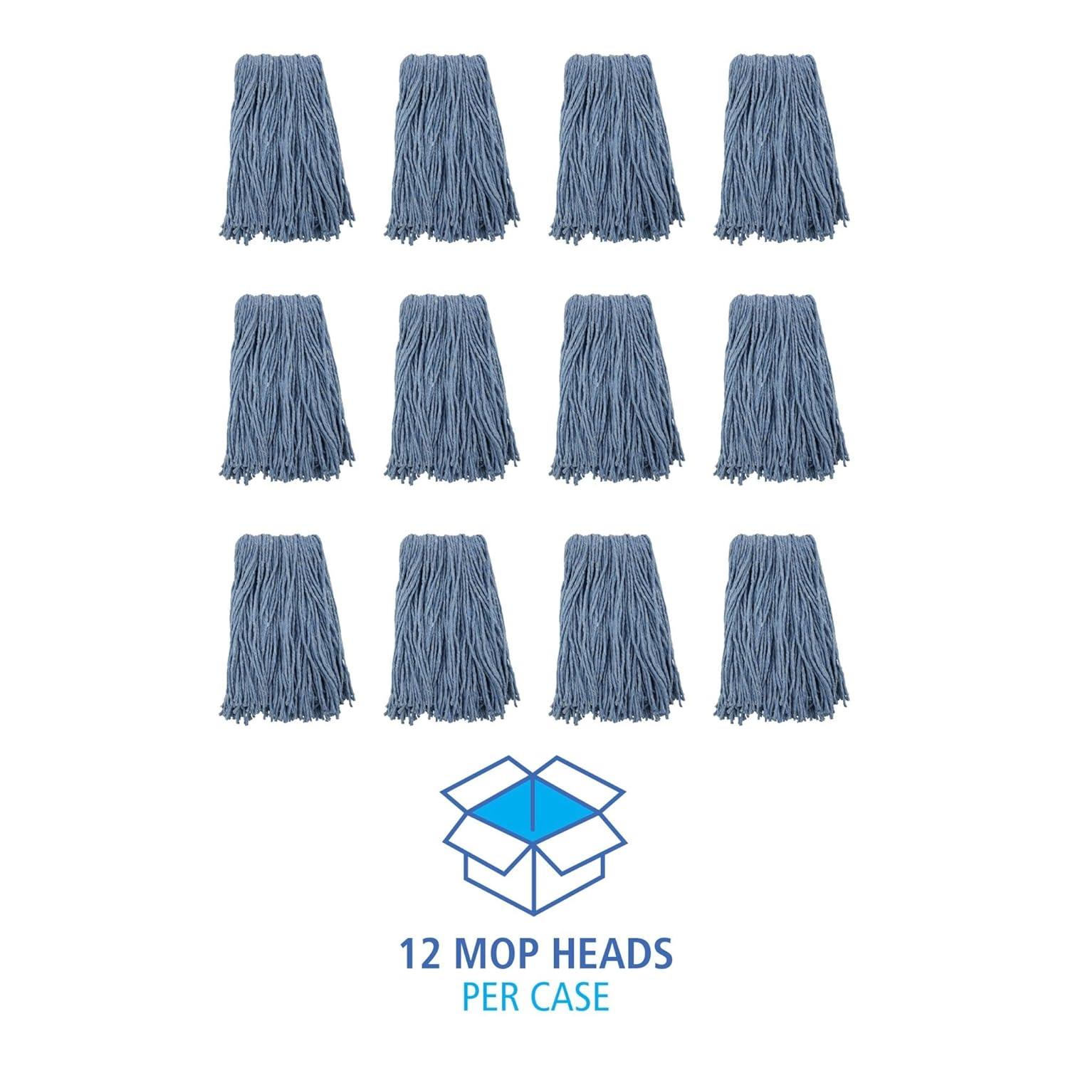 image:imageBoardwalk BWK2016B 16 CutEnd Standard Head CottonSynthetic Fiber Mop Head Blue 12Carton