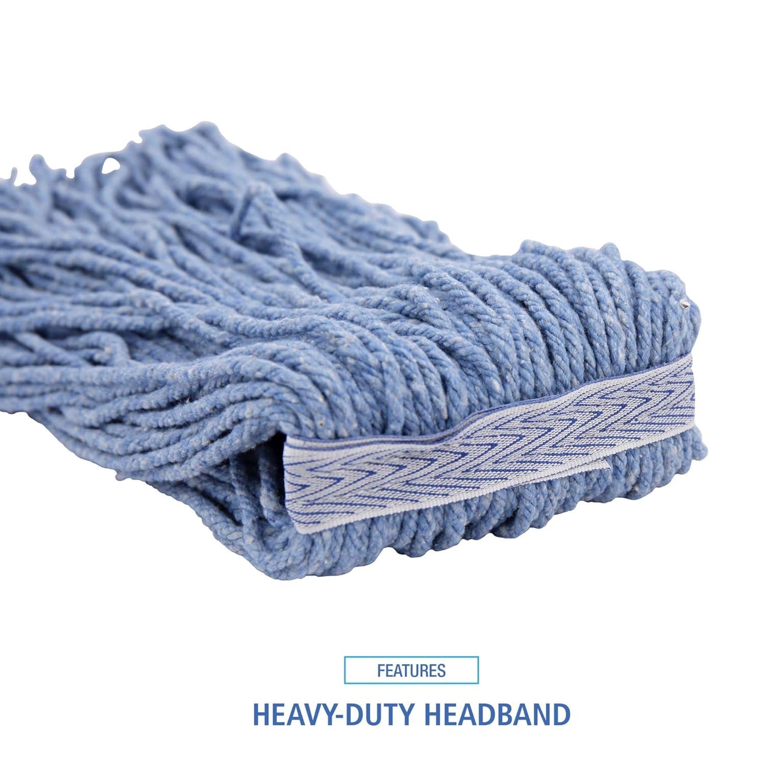 image:imageBoardwalk BWK2016B 16 CutEnd Standard Head CottonSynthetic Fiber Mop Head Blue 12Carton