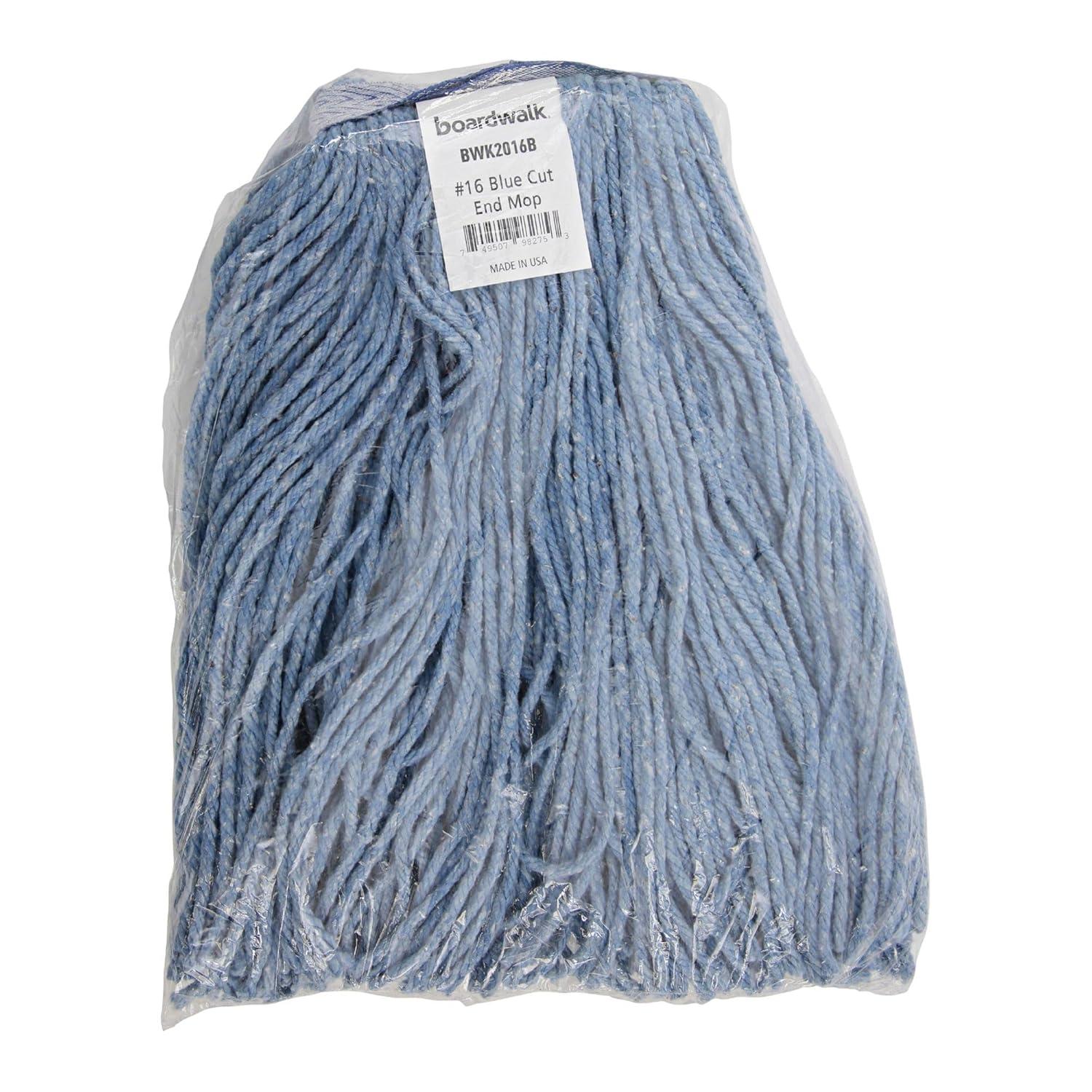 image:imageBoardwalk BWK2016B 16 CutEnd Standard Head CottonSynthetic Fiber Mop Head Blue 12Carton