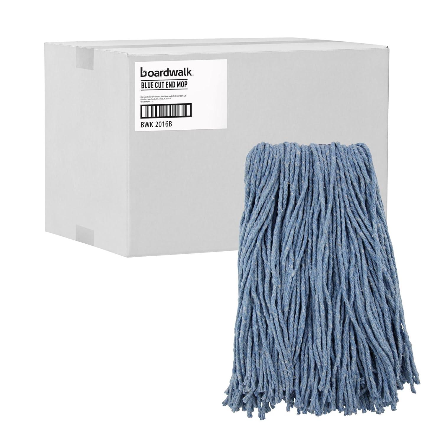 image:imageBoardwalk BWK2016B 16 CutEnd Standard Head CottonSynthetic Fiber Mop Head Blue 12Carton