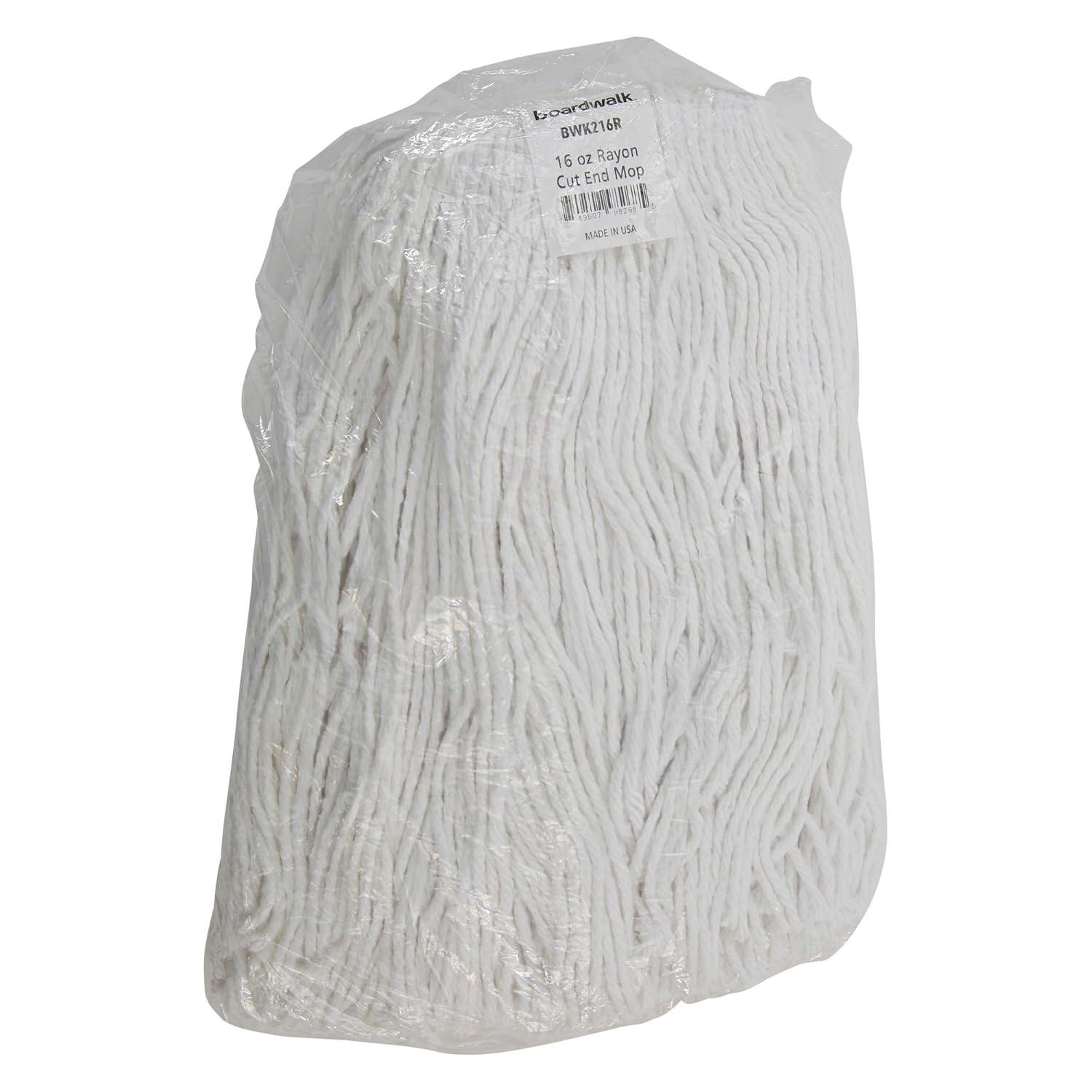image:imageBoardwalk BWK2016R 16 CutEnd Standard Head Rayon Fiber Mop Head White 12Carton