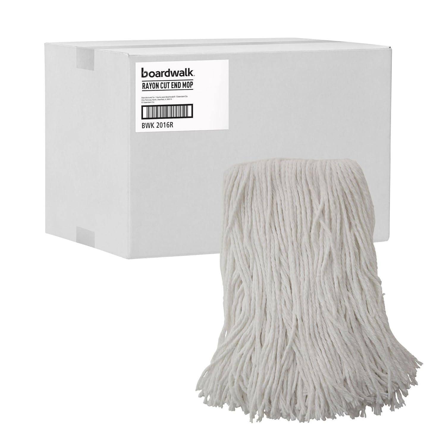 image:imageBoardwalk BWK2016R 16 CutEnd Standard Head Rayon Fiber Mop Head White 12Carton