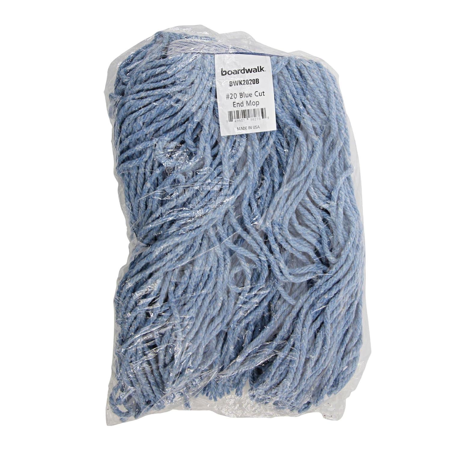 image:imageBoardwalk BWK2020B 20 CutEnd Standard Head CottonSynthetic Fiber Mop Head Blue 12Carton