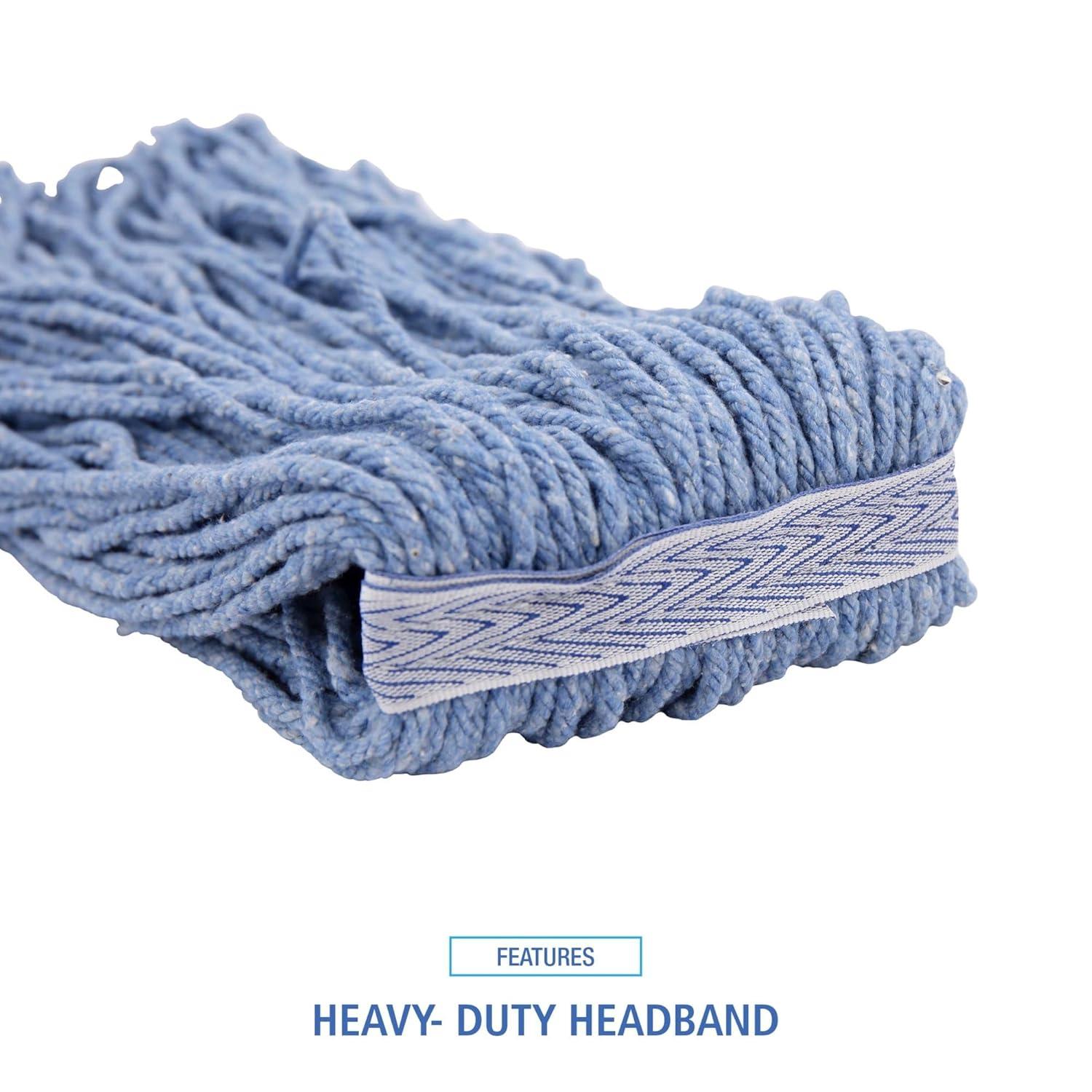 image:imageBoardwalk BWK2020B 20 CutEnd Standard Head CottonSynthetic Fiber Mop Head Blue 12Carton