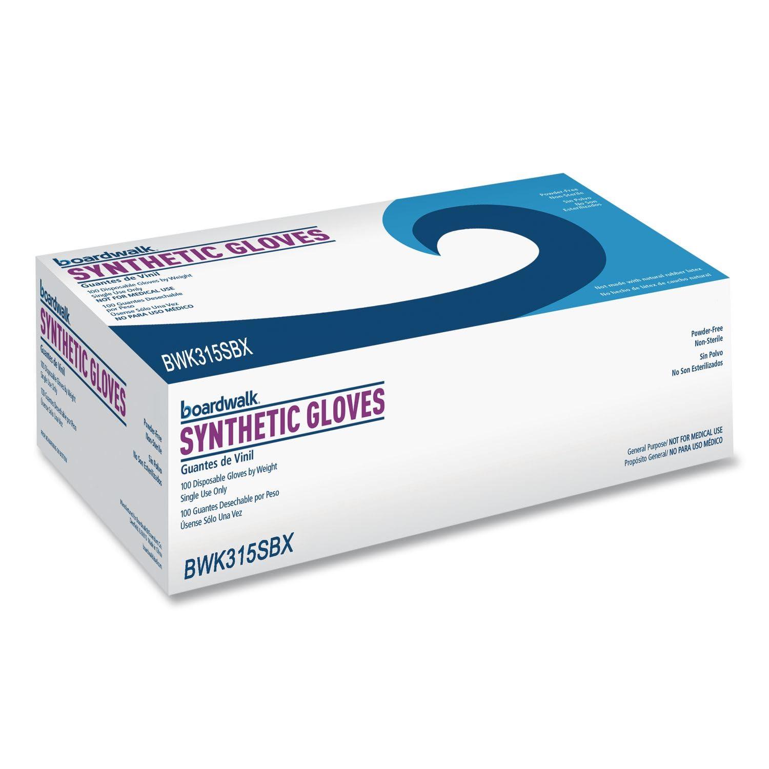 image:imageBoardwalk BWK315SCT PowderFree Synthetic Vinyl Glove 4 mil Synthetic Small Cream Pack of 1000