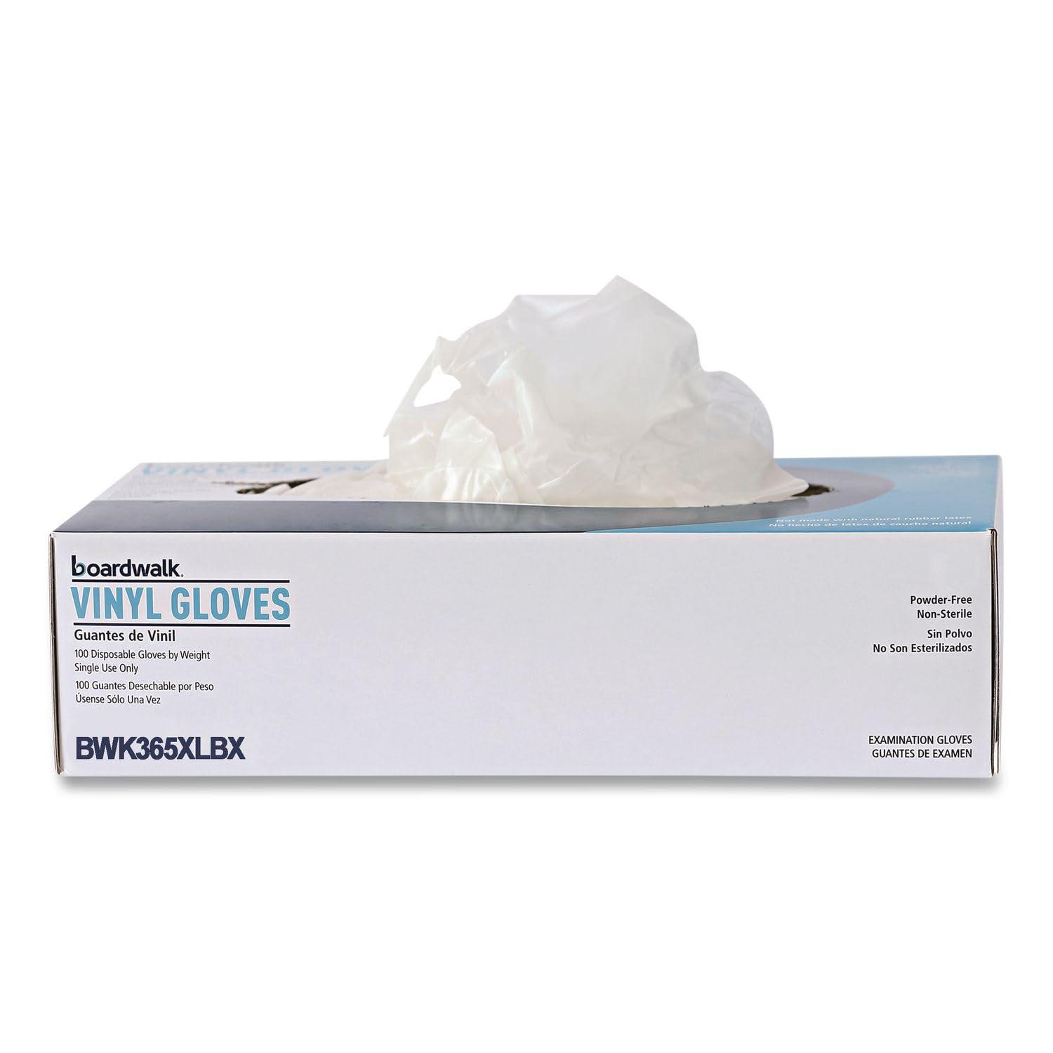 image:imageBoardwalk BWK365XLCT General Purpose Vinyl Glove 235 mil Vinyl XL Clear Pack of 1000