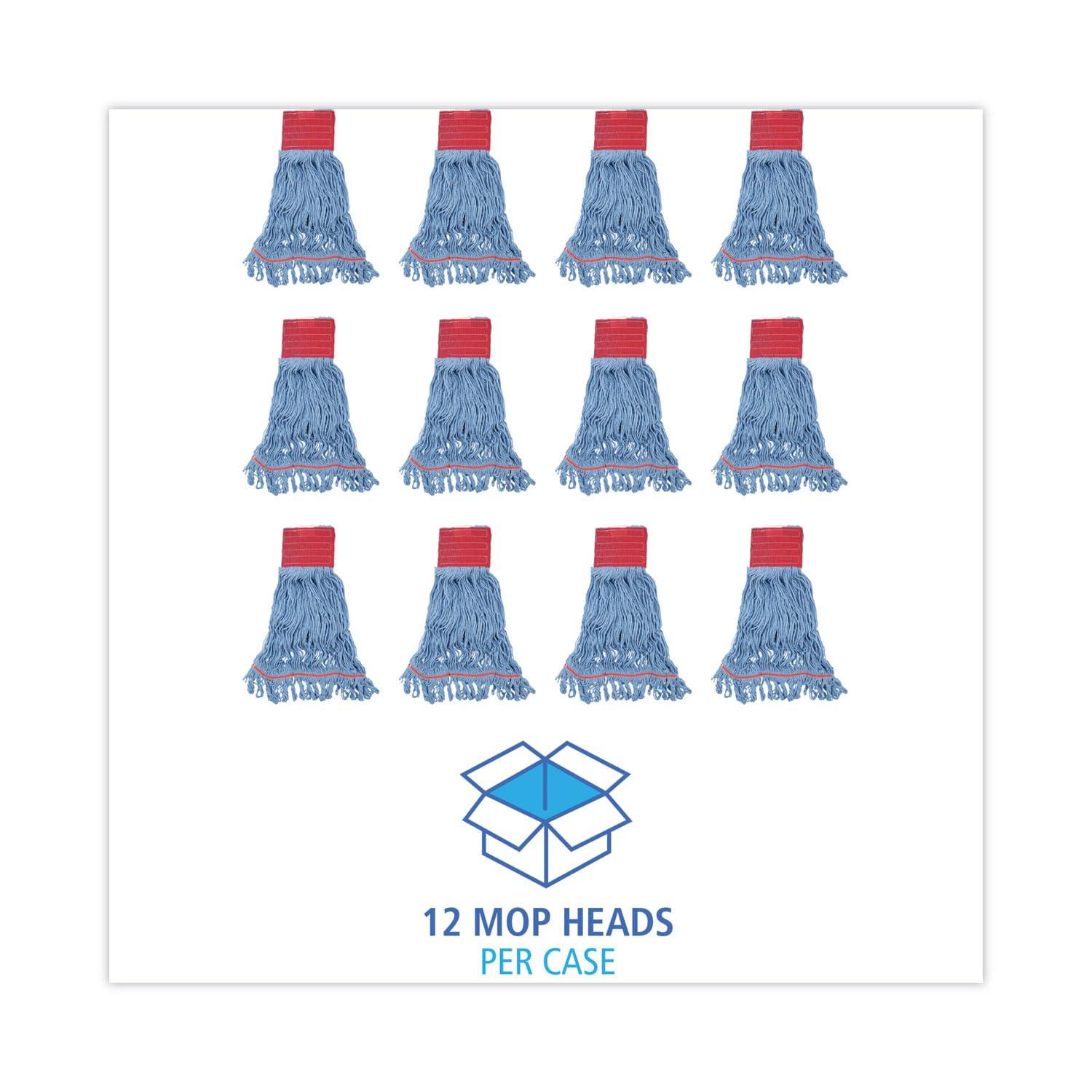 image:imageBoardwalk BWK403BL Premium Standard CottonRayon Fiber Mop Head Large Blue 12Carton